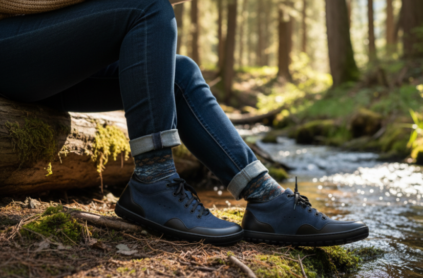 Dámská barefoot kotníčková obuv ANTERA modrá
