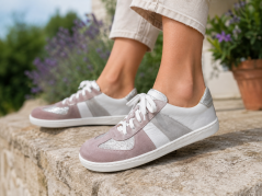 Kožené barefoot dámské sneakers PUMMAI bílá/růžová