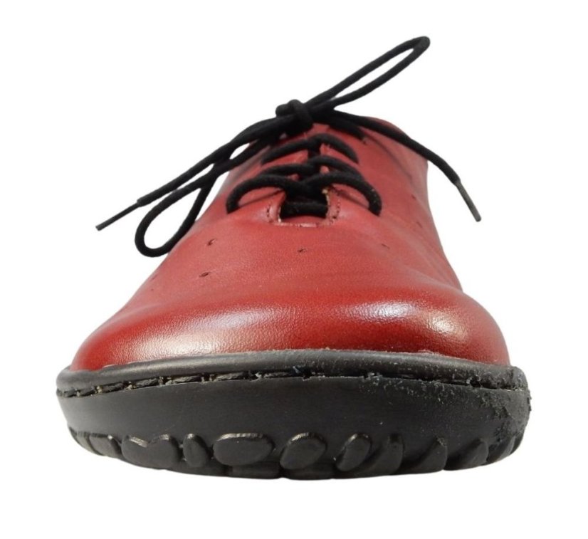 Dámské barefoot kožené boty s perforací  FAIR/P červená