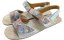 bílé barefoot sandály s květy