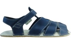 Dětské barefoot kožené sandálky s hřejivou stélkou Palm/I  modrá