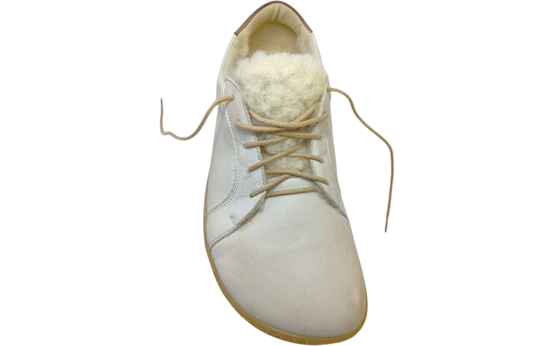 Kožené hřejivé barefoot tenisky ESTER/Z/N krémová