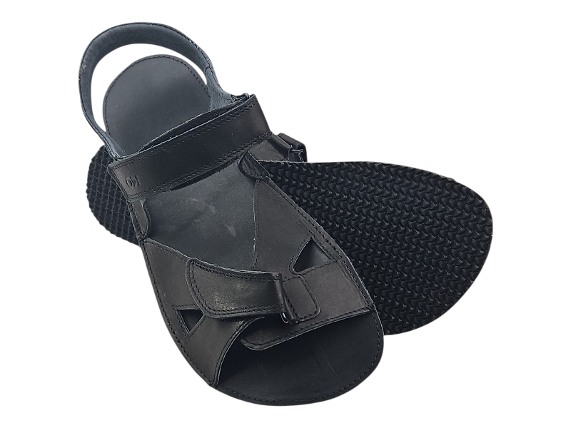 Kožené barefoot  pánské sandály BOUNTY černá