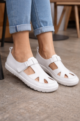 Kožené barefoot dámské boty TULA bílá