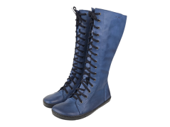 Dámské vysoké barefoot kozačky HOY/C/N modrá kožené podšívky