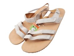 Kožené dámské barefoot  sandály SANTORINI krémová lesk