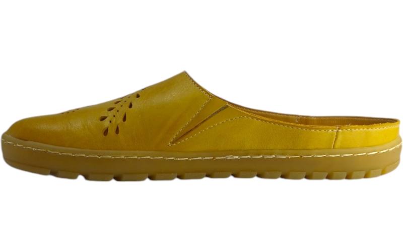 Kožené dámské barefoot nazouváky AMY žlutá