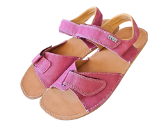 Kožené dámské barefoot sandály TEMIS růžová