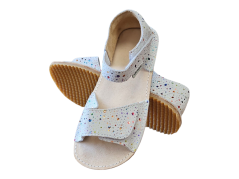 Dívčí kožené barefoot sandály MIRRISA bílá