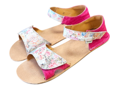 Dětské kožené barefoot sandály ISA/X růžová