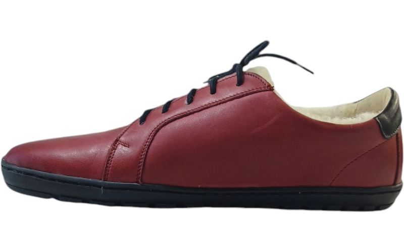 Kožené hřejivé barefoot tenisky ESTER/Z/N červená