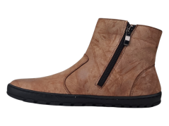 Dámské zimní kotníčkové boty na zipy HOOD hnědá s hřejivou podšívkou