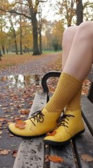 Dámské kotníčkové barefoot boty na šněrování ELIS žlutá