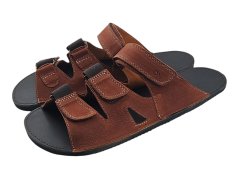 Pánské barefoot nazouváky z kůže ELIAS tm.hnědá