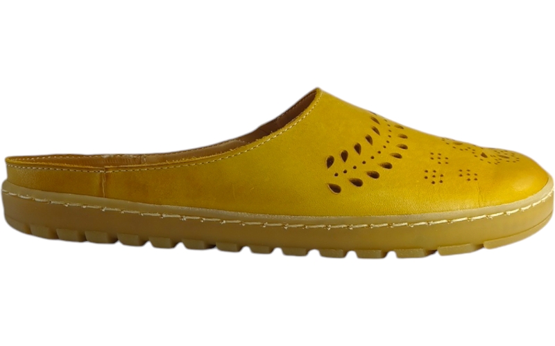 Kožené dámské barefoot nazouváky AMY žlutá