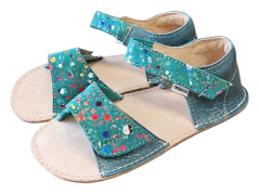 Dětské kožené barefoot sandály MIRRISA zelená