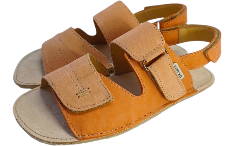 Kožené dámské barefoot  sandály JELI/I oranžová