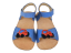 Dětské kožené barefoot sandály MIRRISA/I modrá s traktorem