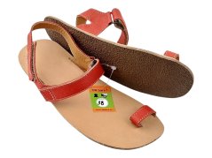 Kožené barefoot sandály na palec CAPRI/X červená