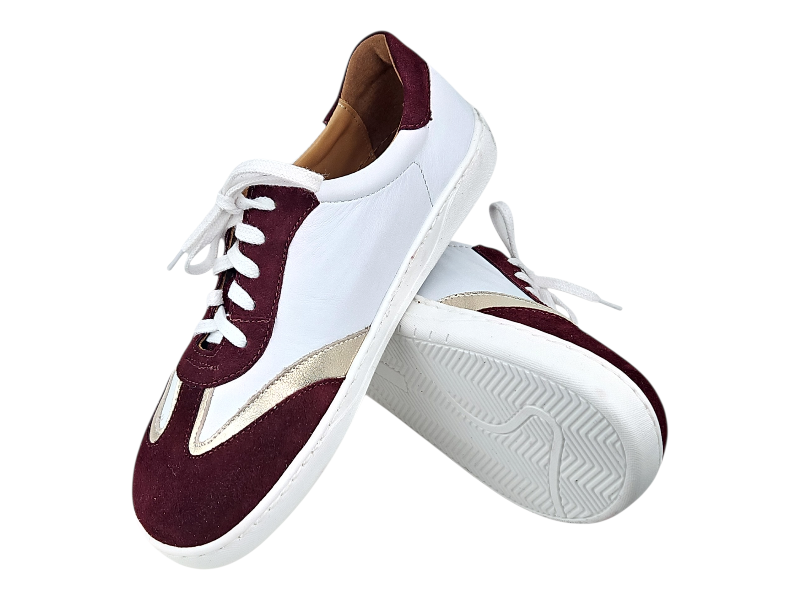 Dámské  kožené barefoot tenisky ZARRA burgundy
