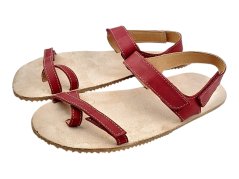 Barefoot dámské sandály s křížením v palci CLOVER vínová