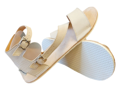 Kožené dámské barefoot kotníčkové sandály SCHELL krémová
