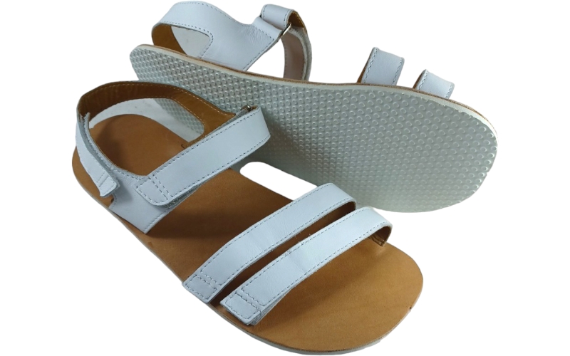 Kožené dámské barefoot  sandály SANTORINI/X bílá