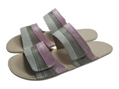 Dámské kožené barefoot nazouváky LUCANIA – krémovo-růžové