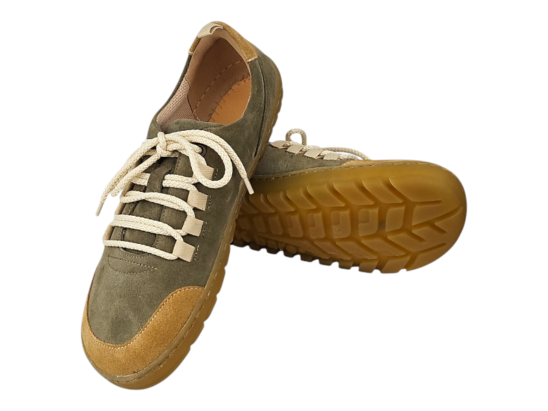 Dámské barefoot kožené boty KEITH/N khaki