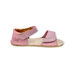Dívčí kožené barefoot sandály MIRRISA růžová + vyztužená pata