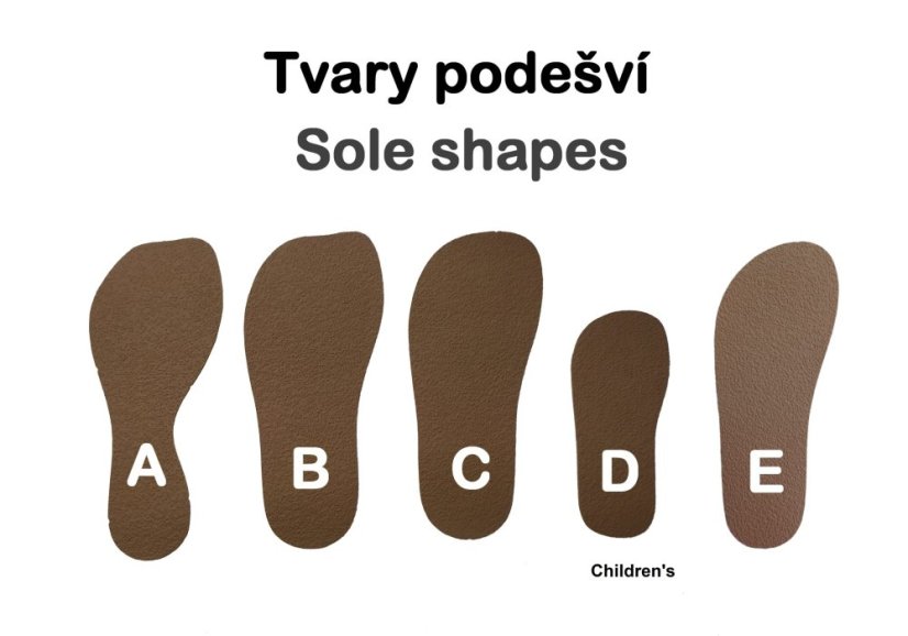 tvar obuvi se širokým prstovým prostorem