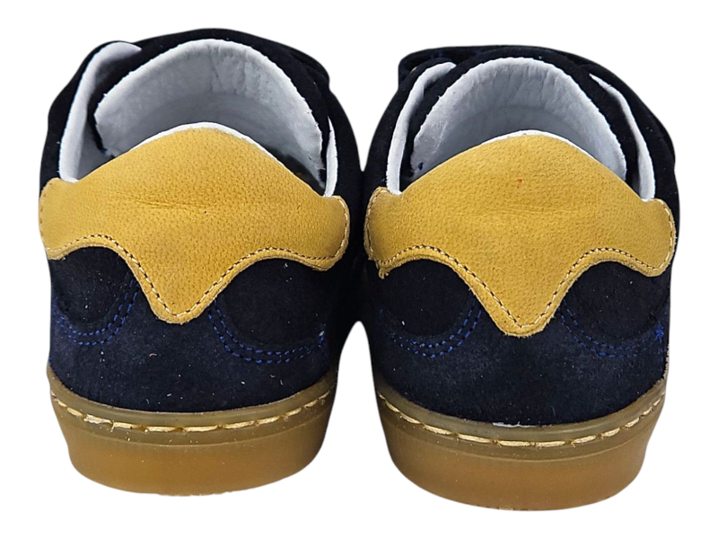 Dětské barefoot tenisky na suchý zip FIR modrá nubuk