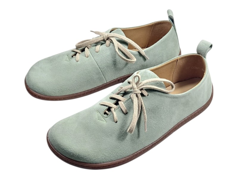 Dámské barefoot boty z přírodní velurové kůže FERN zelená