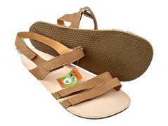 Kožené dámské barefoot  sandály SANTORINI hnědá