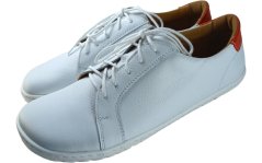 Kožené barefoot tenisky s efektní patou ESTER bílá/červená