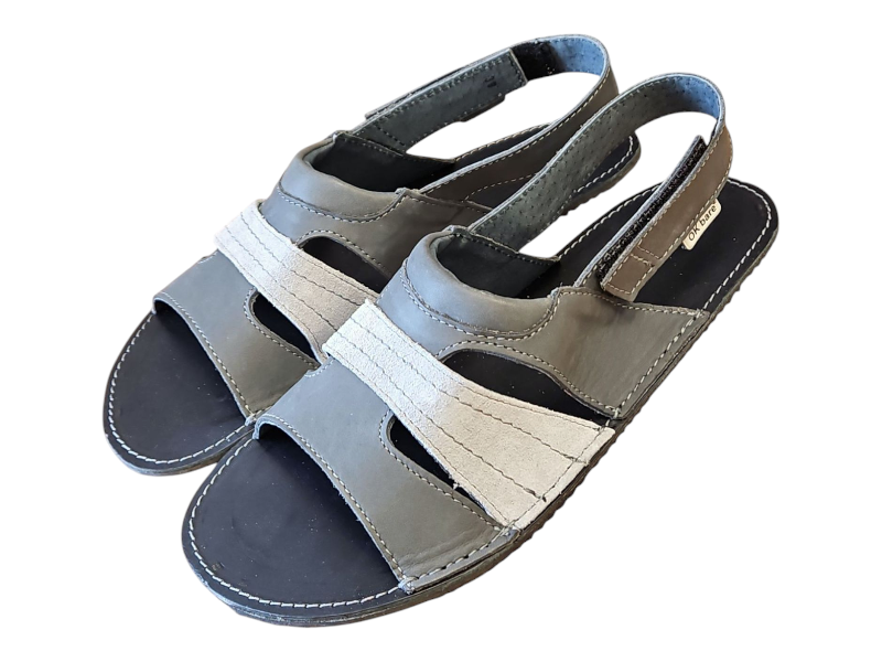 Dámské kožené barefoot sandály PEAK/I šedá