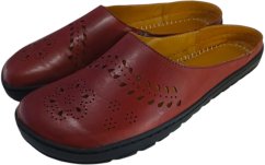 Dámské  barefoot kožené nazouváky AMY/N  červená