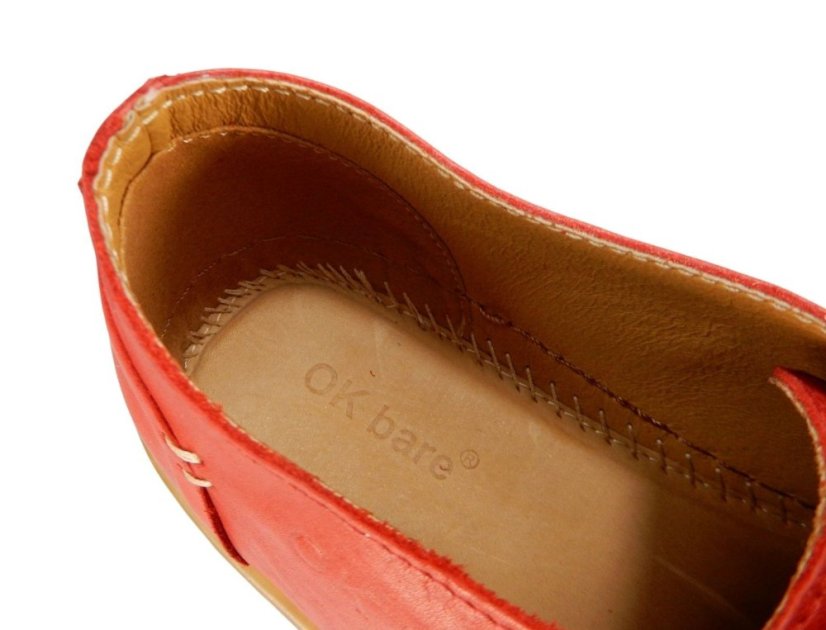Dámská barefoot kožená obuv CARMEN jasně červená