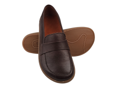 Dámské barefoot baleríny z velurové kůže MAINE hnědé