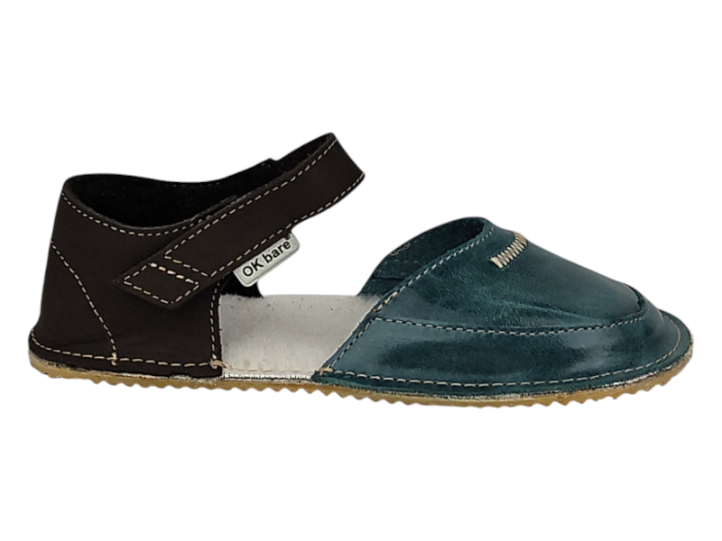 Dětské zateplené kožené barefoot boty MIROL zelená