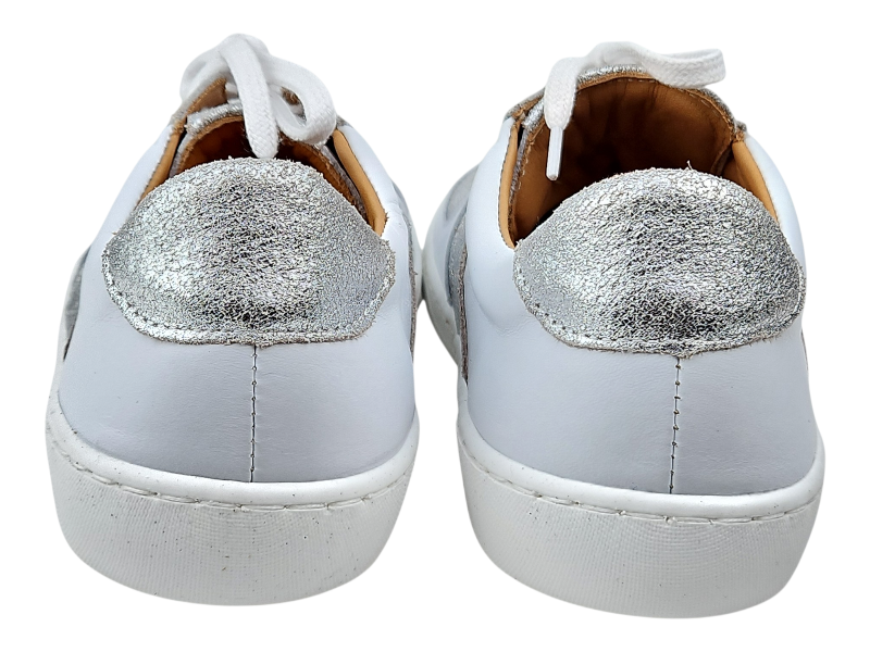 Kožené barefoot dámské sneakers PUMMAI bílo-stříbrné