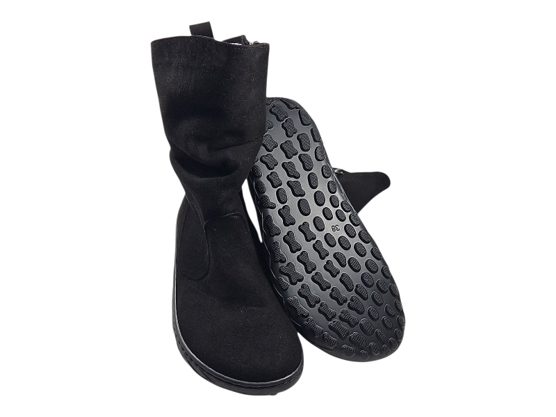 Dámské barefoot nižší  kozačky TANA  – černé