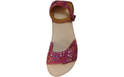 Barefoot kožené minimalistické sandály VIOLET vínová