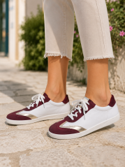 Dámské kožené barefoot tenisky ZARRA burgundy