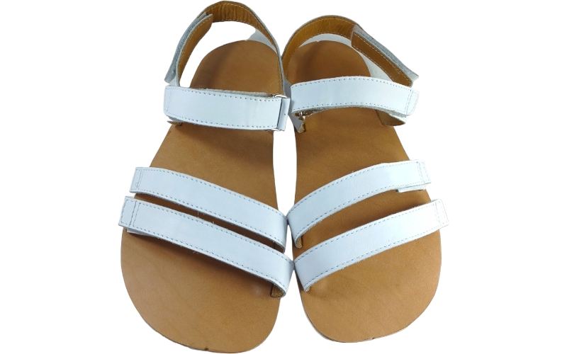 Kožené dámské barefoot  sandály SANTORINI/X bílá
