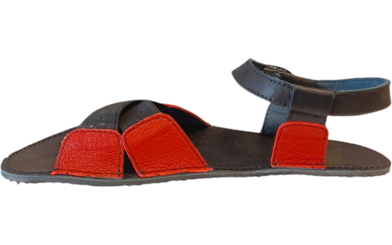 Kožené dámské barefoot  sandály JUAN červená