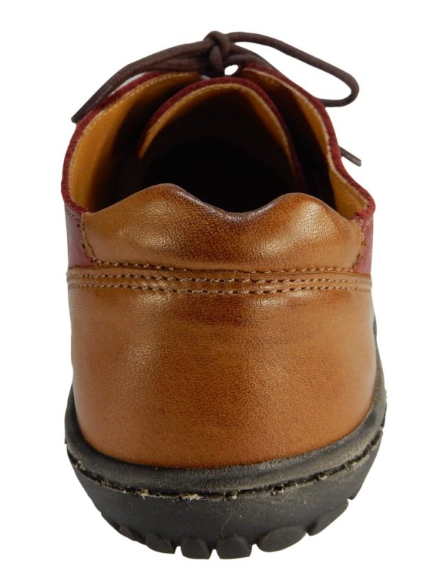 Dámské barefoot kožené boty s perforací  FAIR/P červená