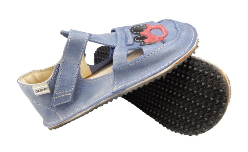 kožené barefoot sandálky s černou podrážkou