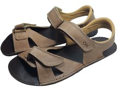 Pánské kožené barefoot sandály  BOUNTY hnědá