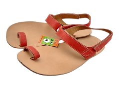 Kožené barefoot sandály na palec CAPRI/X červená